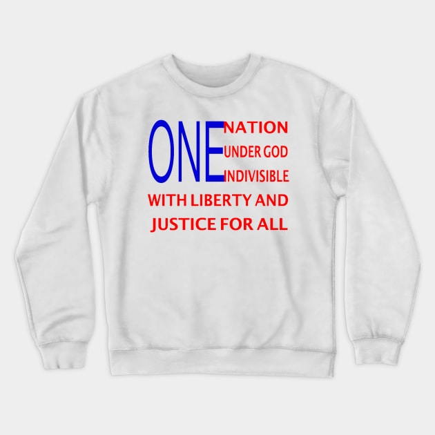 One Nation under God Crewneck Sweatshirt by Witty Things Designs